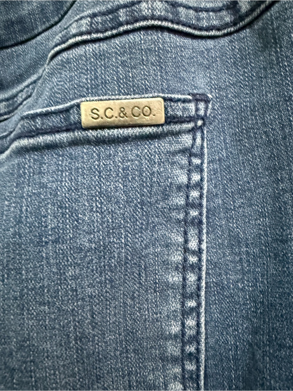 S. C. & Co. Stretch Denim Mini Skirt - Blue L - Picture 9 of 13
